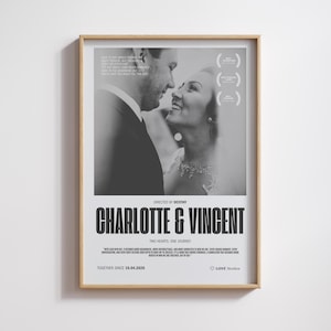 Personalisiertes Filmpaar Poster - Bearbeitbare Canva Vorlage, digitaler Download - Valentinstag, Hochzeit, Jubiläumsgeschenk