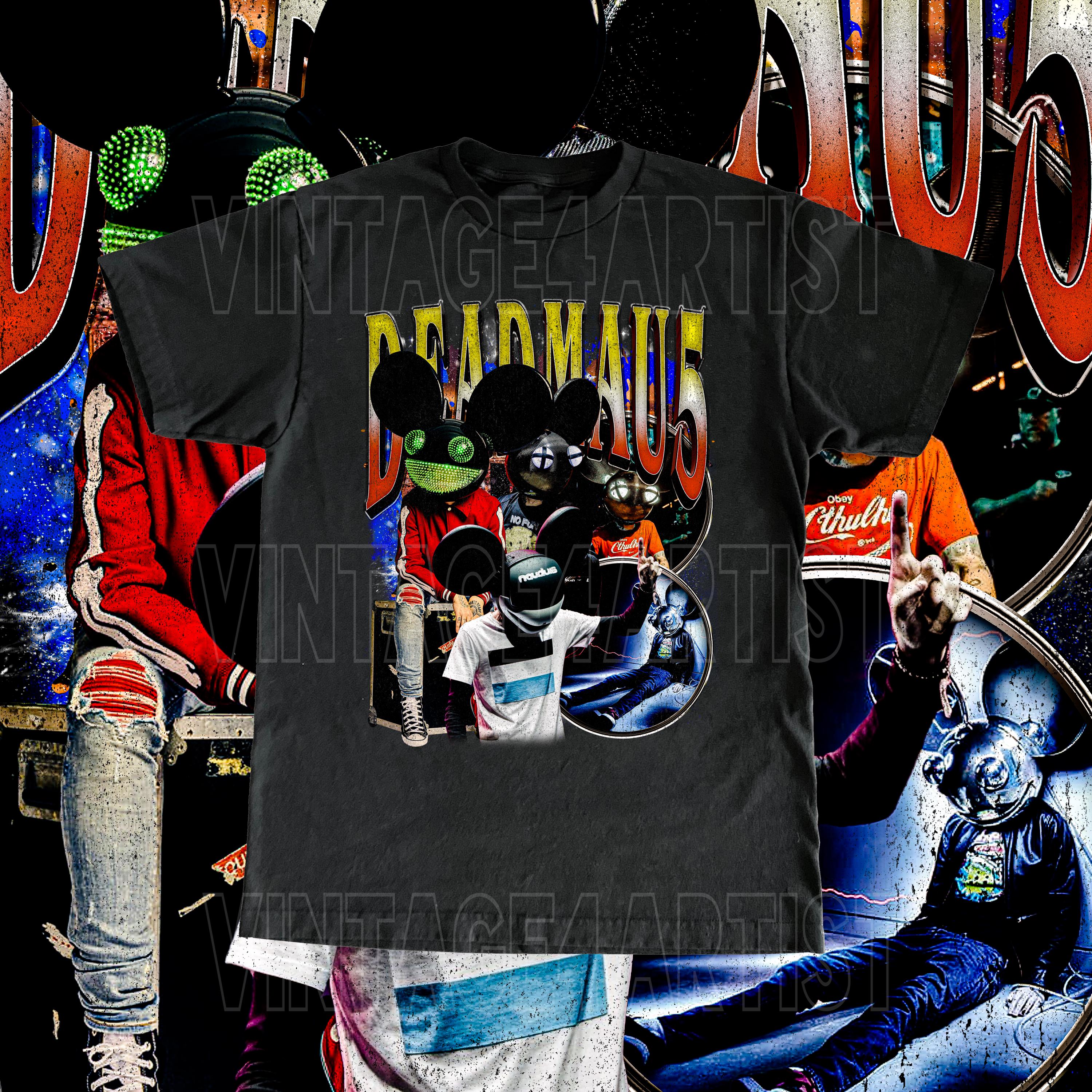 Deadmau5 Maglietta Juniors Big Mouth, Scollo A V, Colore Turchese