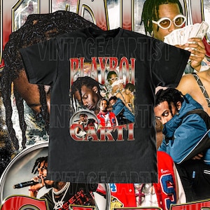 Vintage Playboi Carti Shirt - Hochwertiges T-Shirt Benutzerdefinierte Vintage Design OPIUM Junges Vamp-Leben YGL Fan Geschenk Künstler Rapper Hip Hop