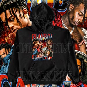 Vintage Playboi Carti Hoodie - Benutzerdefiniertes Vintages Design, Die Lit, Whole Lotta Rot, Rapper Hochwertiges Kapuzen-Sweatshirt, Opium Fan Merchandise