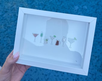 Beach Sea Glass Cocktail Art