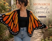 Butterfly Cardigan Crochet Pattern PDF, Oversized Butterfly Sweater Pattern, Chunky Crochet Cardigan Tutorial, Instant Download