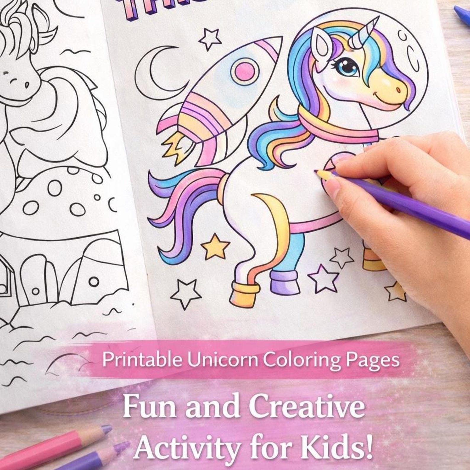 Unicorn Coloring Book Printable for Kids | Cute Magical Unicorn ...
