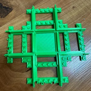 Lego-compatible Brick Train Track Crossing 90 degrees