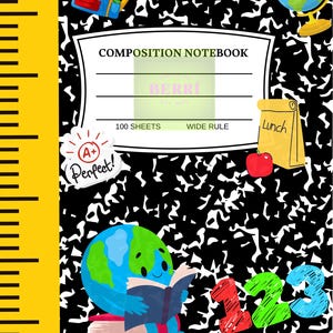 Composition Notebook PNG Clipart: Back to School Digital Download