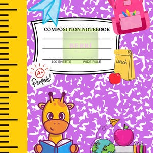 Composition Notebook PNG Clipart: Back to School Digital Download