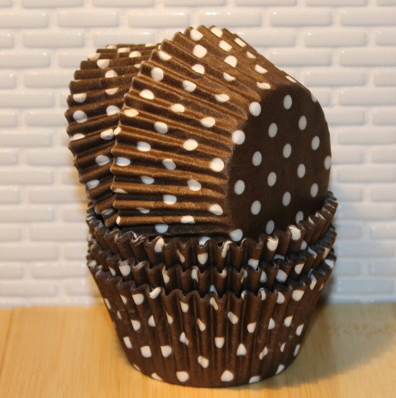 Brown Polka Dot & Solid Cupcake Liner Collection Brown Cupcake Liners