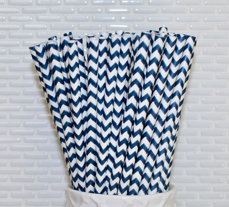 Navy Striped Straws Navy Horizontal Striped Paper Straws Navy Chevron Straws Qty 25 Navy Horizontal Striped Straws Blue Striped Straws