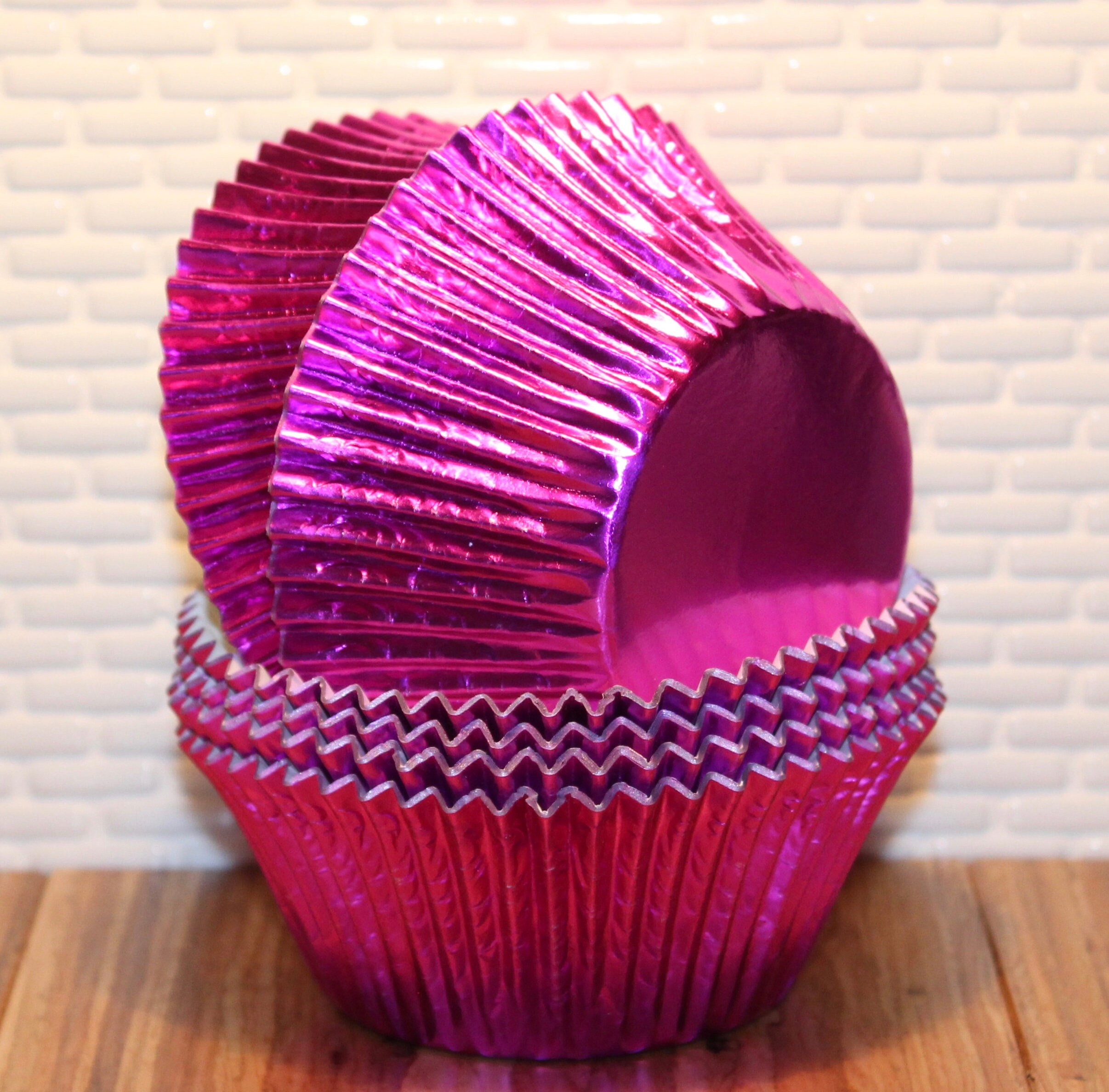 Jumbo Hot Pink Cupcake Liners Qty 32 Jumbo Hot Pink Foil Etsy