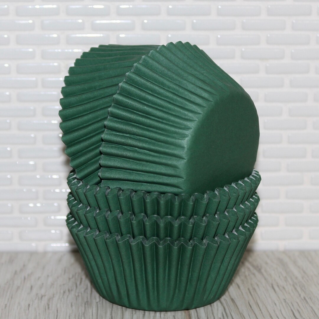 Dark Green Cupcake Liners qty 45 Green Cupcake Liners, Green Baking
