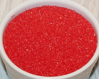 Red Sanding Sugar (4 oz) Sanding Sugar, Red Dusting Sugar, Red Cupcake Toppings, Red Cupcake Sugar