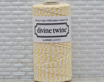 Yellow Bakery Twine by Divine Twine - (240 Yd Roll) Yellow Stationary Twine, Yellow Invitation Twine, Yellow Crafters Twine, Shipping Twine