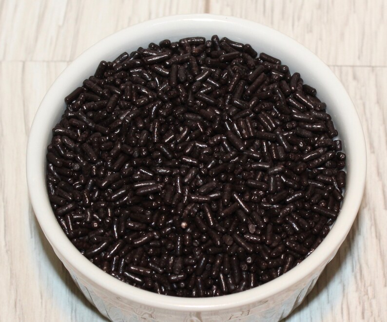 Black Jimmie Sprinkles 4 Oz Black Sprinkles Black Cupcake Etsy