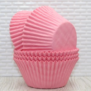 Pastel Pink Jumbo Cupcake Liners (Qty 30) |Jumbo Pink Greaseproof Muffin Cups