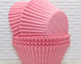 Jumbo Pastel Pink Cupcake Liners (Qty 30) Jumbo Pink Greaseproof Muffin Cups, Jumbo Pink Baking Cups, Jumbo Pink Cupcake Papers