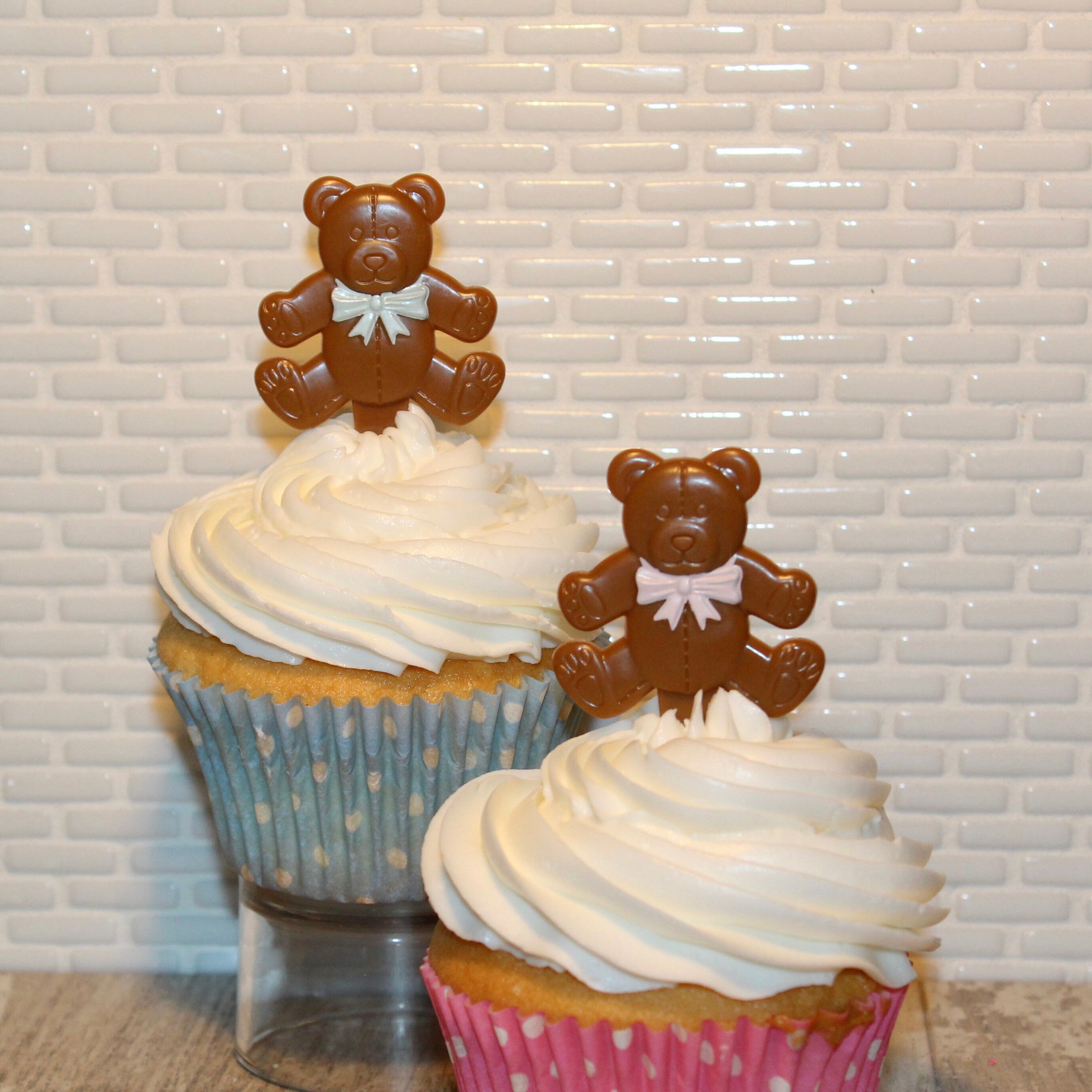 Teddy Bear Cupcake Picks Qty 12 Teddy Bear Cupcake Decorations Teddy Bear Cupcake Toppers Teddy Bear Gender Reveal Cupcake