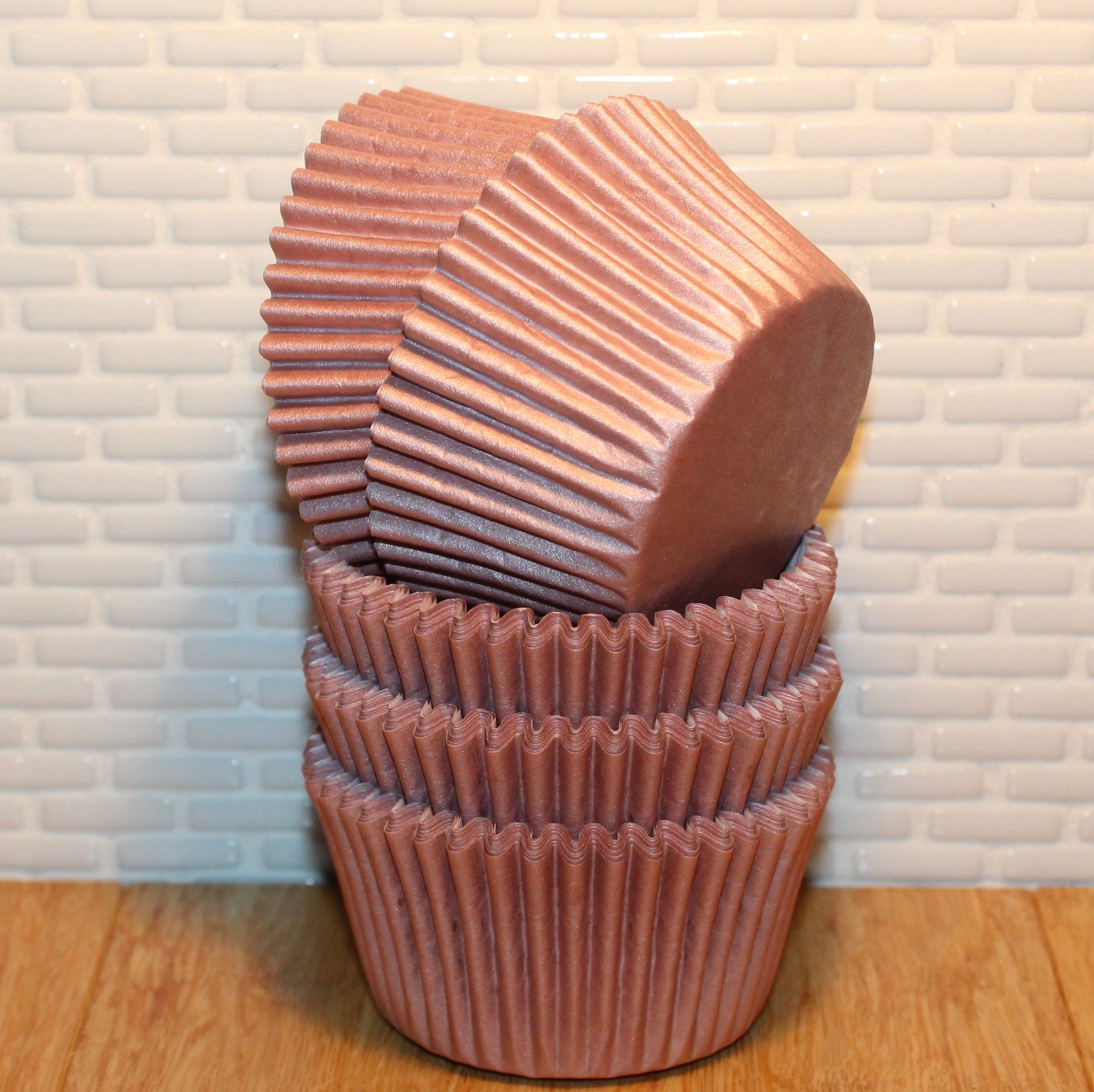 NEW - Rose Gold Cupcake Liners (Qty 32) Rose Gold Cupcake Liners, Ros…