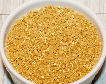 Gold Shimmering Sugar Crystals (4 oz) Gold Sugar Crystals, Gold Sugar Crystal Cookie Sprinkles, Gold Sugar Crystal Cupcake Sprinkles