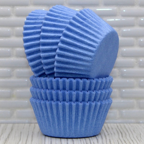 Mini Light Blue Cupcake Liners (Qty 50) Mini Light Blue Baking Cups, Mini Blue Cupcake Wrappers, Mini Blue Cupcake Papers, Blue Candy Cups