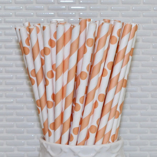 Orange Paper Straws Etsy