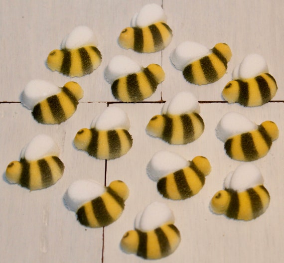 Edible Bumble Bee Dec-on Cupcake Sugar Decorations (Qty 12) Edible Bee  Cupcake Sugar Toppers, Edible Bee Cake Sugar Decorations, Edible Bees