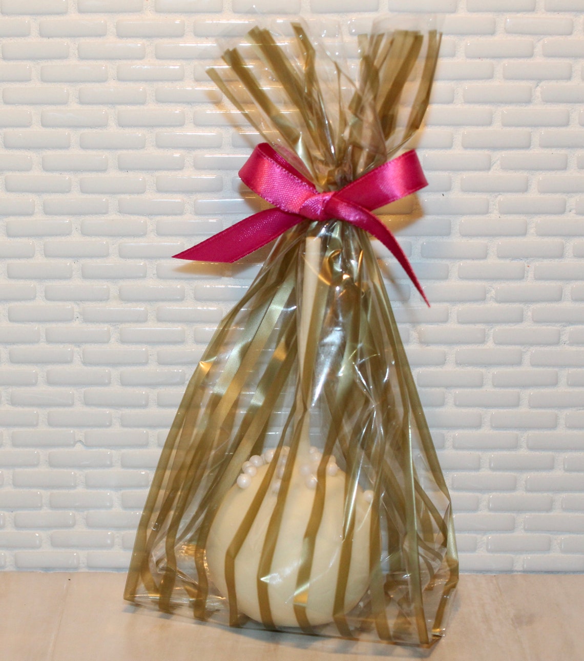 Gold Striped Cellophane Bags qty 10 Gold Striped Gift Bags Etsy