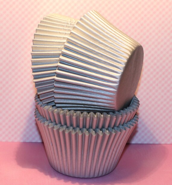 NEW Jumbo Silver Heavy Duty Cupcake Liners Qty 24 Jumbo Etsy