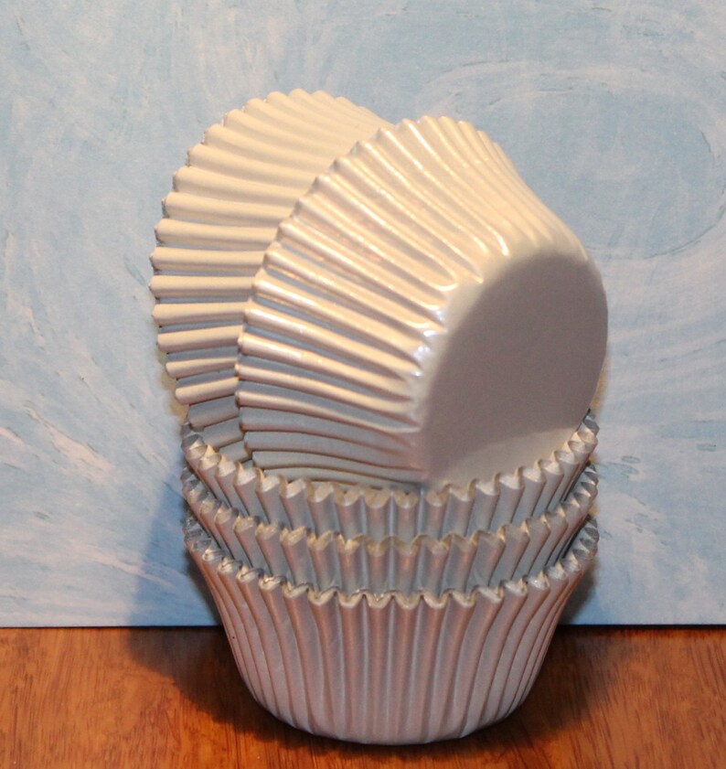 Mini White Foil Cupcake Liners qty 50 Mini White Foil Baking Etsy