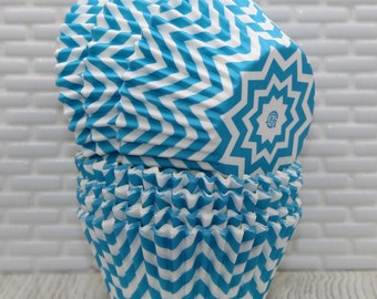 Aqua Chevron Cupcake Liners (Qty 36) Aqua Chevron Baking Cups, Aqua Cupcake Papers, Aqua Baking Cup, Aqua Cupcake Liners, Cupcake Liners