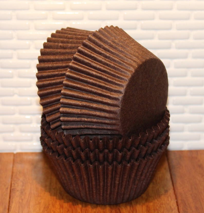 Brown Cupcake Liners qty 45 Brown Baking Cups Brown Muffin Etsy