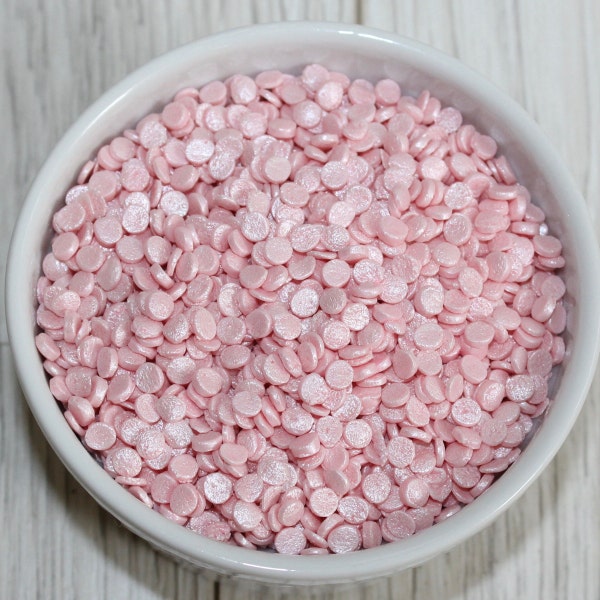 Edible Pink Pearl Confetti Sprinkles (2 oz or 4 oz Jar) Edible Pink Cake Sprinkles, Edible Pink Cupcake Sprinkles, Pink Cupcake Sprinkles