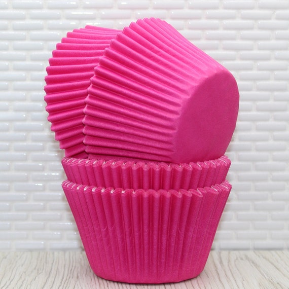 Bright Pink Jumbo Heavy Duty Cupcake Liners qty 20 Pink Jumbo Greaseproof Muffin  Cups, Jumbo Pink Baking Cups, Jumbo Pink Cupcake Papers 