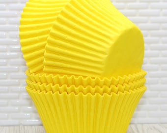 Jumbo Yellow Cupcake Liners (Qty 30) Jumbo Yellow Greaseproof Muffin Cups, Jumbo Yellow Baking Cups, Jumbo Cupcake Papers, Jumbo Baking Cups