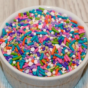 Unicorn Sprinkle Mix (4 oz) Unicorn Sprinkle Fusion, Jimmie Sprinkles, Candy Beads, Non Pariels, Confetti Sprinkles, Cupcake Sprinkles