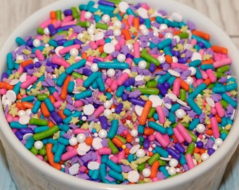 Unicorn Sprinkle Mix (4 oz) Unicorn Sprinkle Fusion, Jimmie Sprinkles, Candy Beads, Non Pariels, Confetti Sprinkles, Cupcake Sprinkles