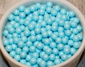 Pearl Blue Sugar Candy Beads 7 MM  (3 oz)  Blue Candy Beads, Candy Beads, Edible Candy Beads, Cupcake Toppings, Cake Toppings, Sprinkles
