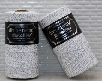 Silver Metallic Divine Twine (240 Roll) Silver Metallic Bakers Twine, Silver Metallic Bakery Twine, Silver Bakers Twine, Silver Bakery Twine