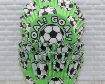 Soccer Ball Heavy Duty Cupcake Liners (Qty 32) Soccer Ball Baking Cups, Soccer Ball Cupcake Liners, Soccer Ball Cupcake Wrappers