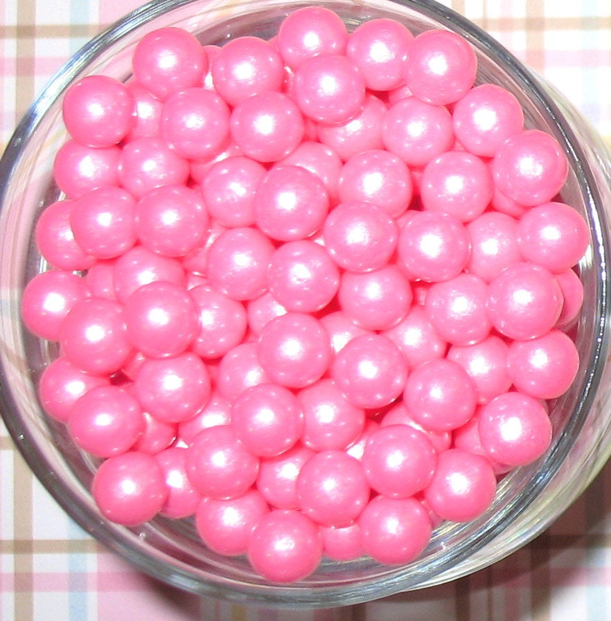 Edible Pearl Pink Sugar Candy Beads 3 oz Cake or Cupcake Etsy