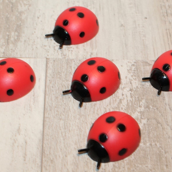 Lay On Lady Bug Cupcake Topper (Qty 4) Lady Bug Cake Decoration, Lady Bug Craft Supply, Lady Bugs, Lay On Lady Bug, Lady Bug Cake Decoration