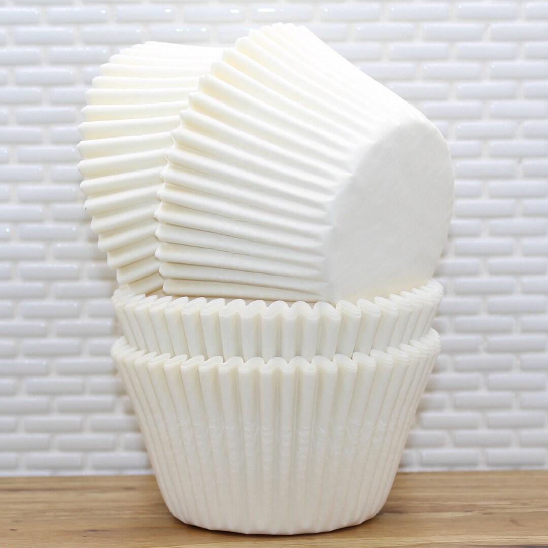Jumbo White Heavy Duty Cupcake Liners qty 20 Jumbo White Greaseproof