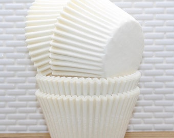 Muffin Liners for Baking - 50pcs White Extra Large Size Cupcake Liners Baking Supplies, Thick Jumbo Parchment Paper Sheets Cute Cups, Greaseproof