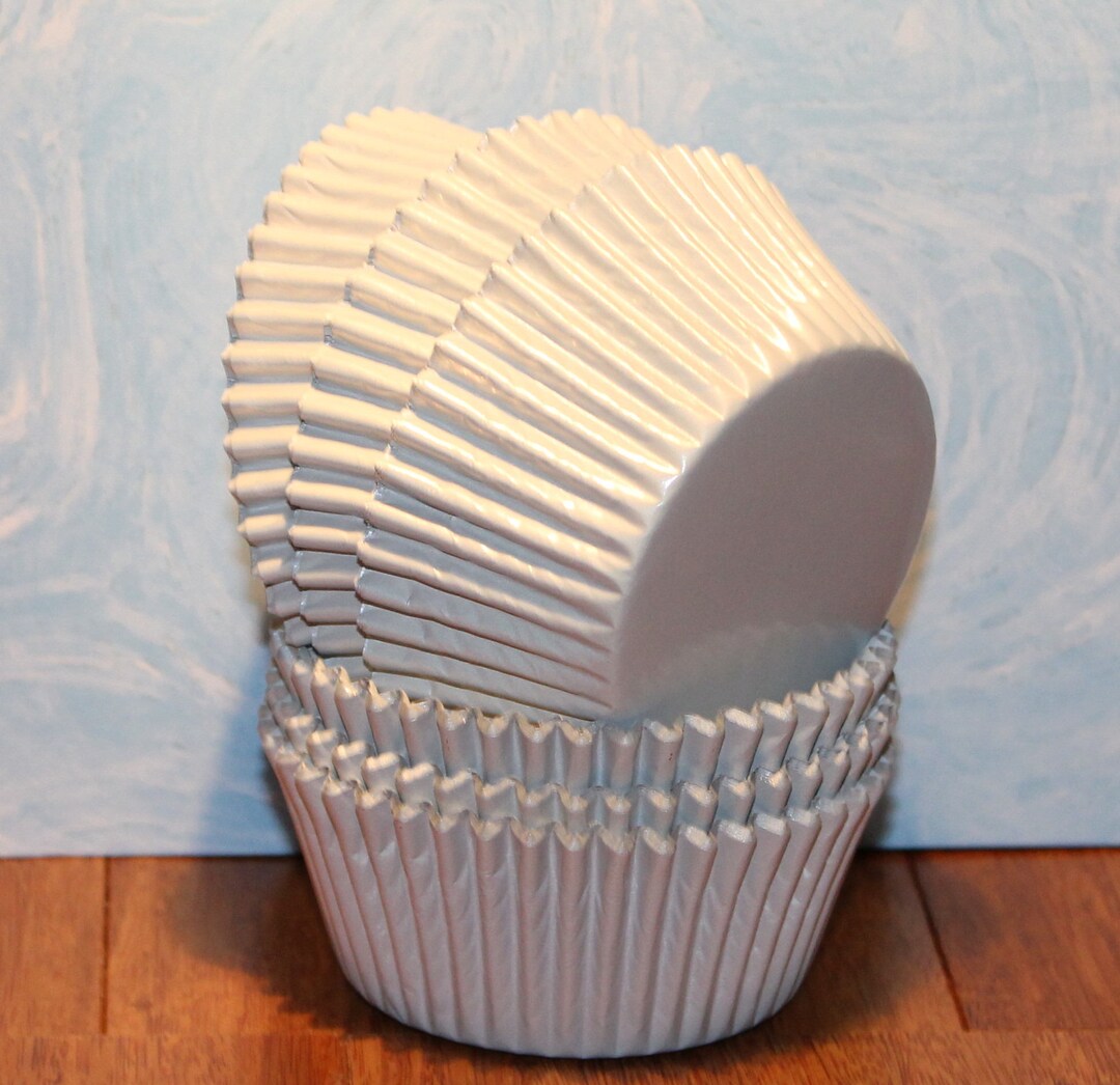 White Foil Cupcake Liners qty 50 White Foil Baking Cups Etsy Singapore