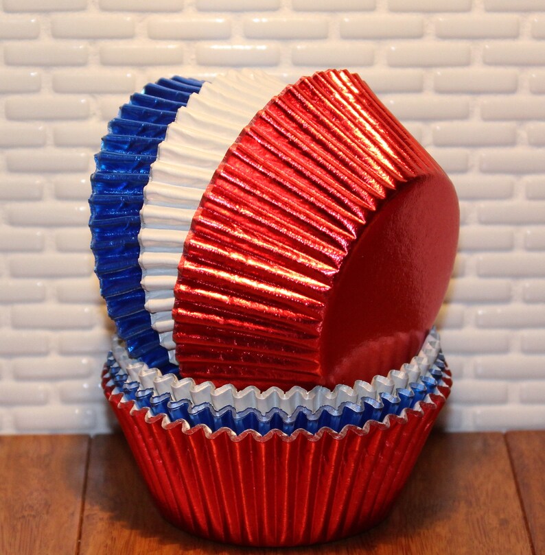 Blue Foil Cupcake Liners Qty 50 Royal Blue Foil Cupcake Etsy