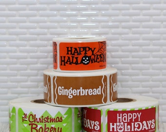 U Choose Holiday Bakery Labels (1 Design - 30 Labels) Happy Holiday Stickers, The Christmas Bakery Stickers, Happy Halloween Stickers