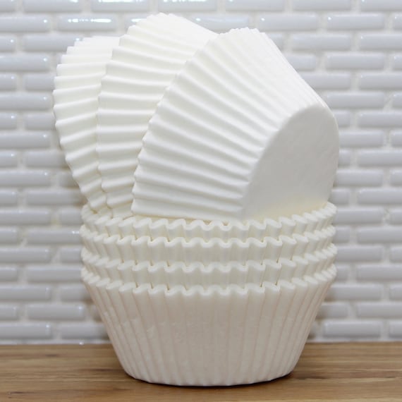 White Cupcake Liners (qty 45) White Baking Cups, White Muffin Cups