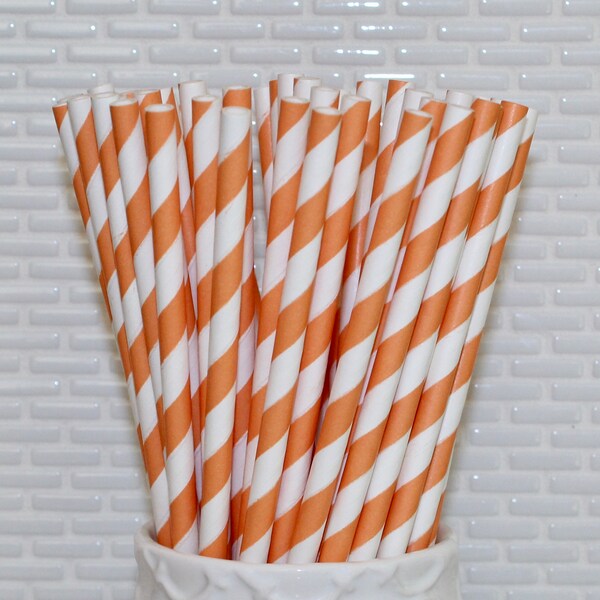 Orange Paper Straws Etsy