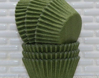 Mini Olive Cupcake Liners (Qty 50) Mini Olive Baking Cups, Mini Olive Cupcake Papers, Mini Olive Cupcake Wrappers, Mini Cupcake Liners