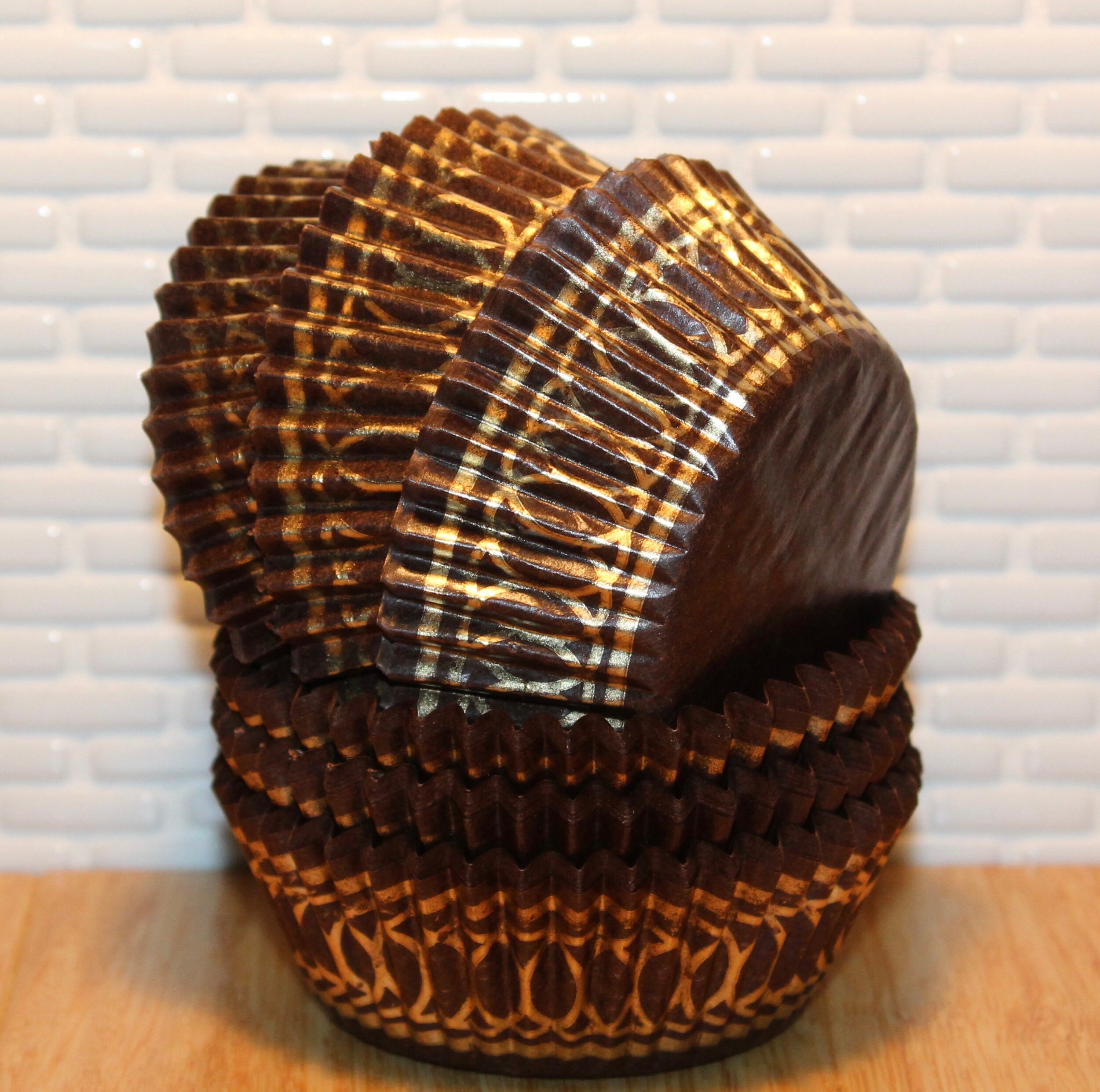 NEW Gold Trim Brown Glassine Cupcake Liners Qty 36 Brown Etsy