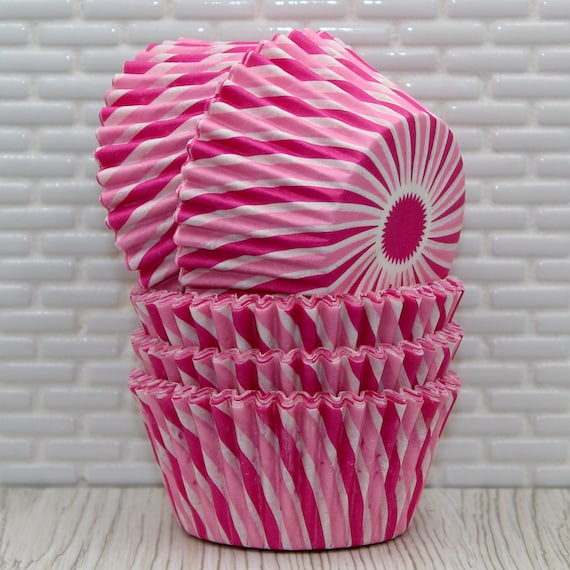 Pink Candy Stripe Heavy Duty Cupcake Liners (qty 32) Pink Stripe